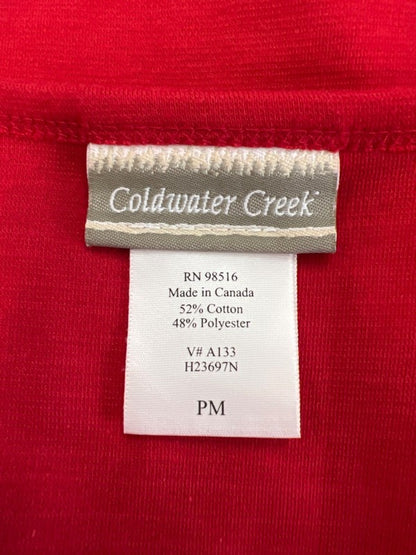 Coldwater Creek Women's Red Midi Dress And Long Sleeve Button Up Shirt- M Petite image 3