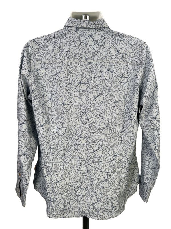 Orvis Men's Blue Floral Long Sleeve Button Up Shirt - XL image 2