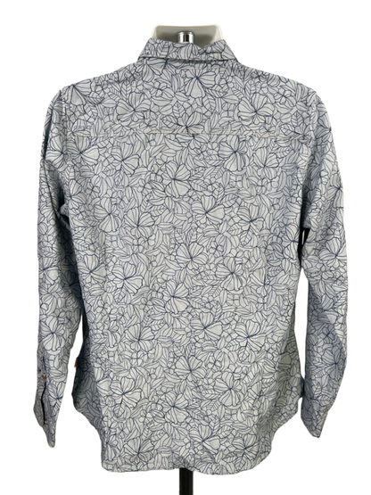 Orvis Men's Blue Floral Long Sleeve Button Up Shirt - XL image 2