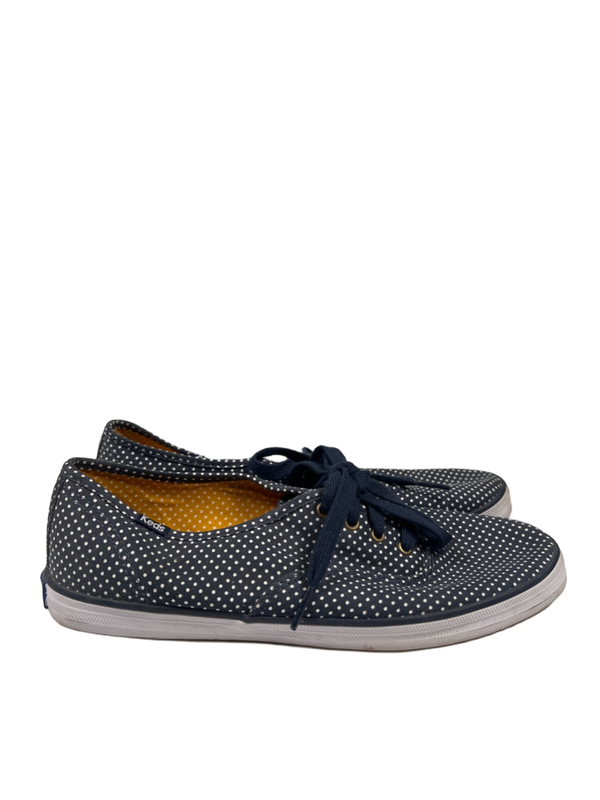 Keds Women's Blue/White Champion Canvas Polka Dot Lace Up Sneakers - 8