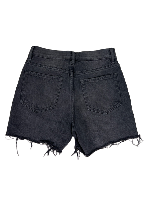 PacSun Women's Black Denim Stretch Jean Button Fly 90's Girlfriend Shorts - 26 image 2