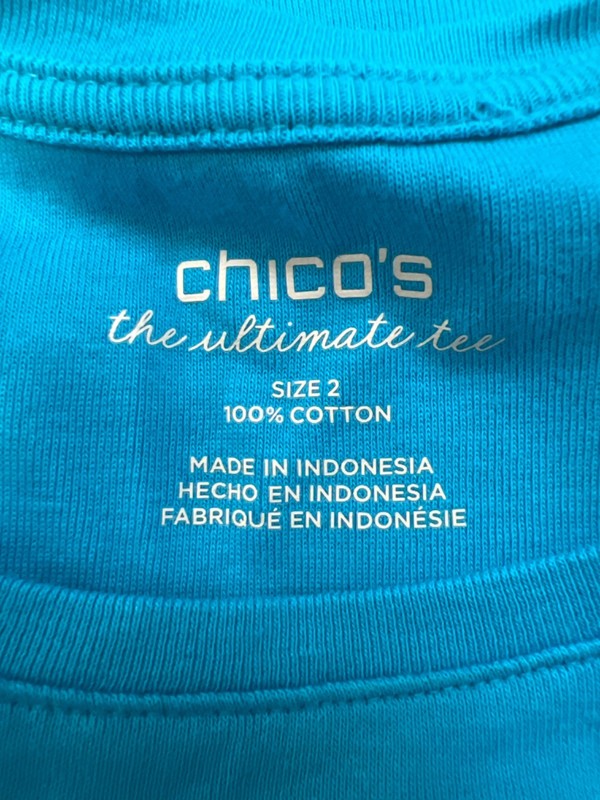 Chico's Women's Blue Short Sleeve Ultimate T-Shirt - 2/US L image 3