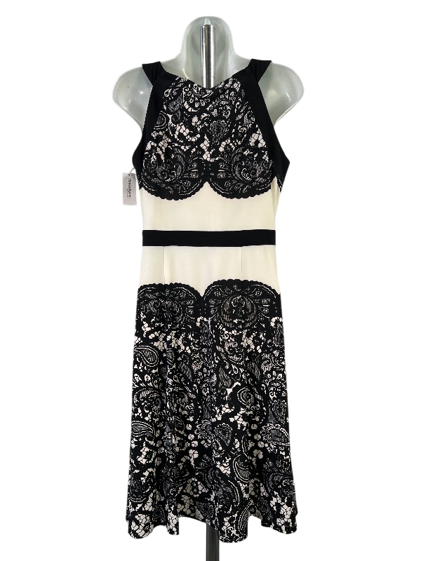 Roz and Ali Women's White/Black Sleeveless Shift Dress - 6 image 2