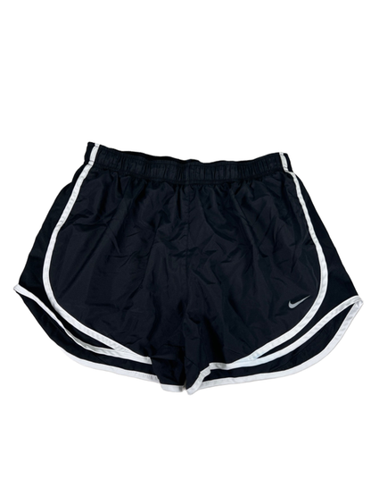 Nike Women's Black/White Dri-Fit Vented Pull On Lined Athletic Shorts - L