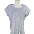 Vineyard Vines Women's White/Blue Striped Short Cap Sleeve Tee Shirt - M