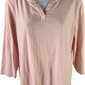 Chico’s Women’s Pink 1/2 Sleeve V-Neck T-Shirt - 1/US M
