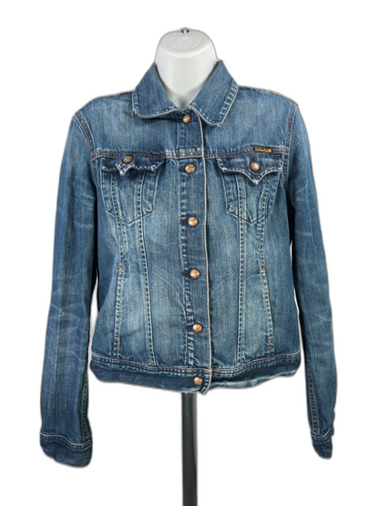 Lucky Brand Women's Medium Wash Snap Button Denim Jean Jacket - L