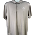 Adidas Men's Gray Dotted Short Sleeve Polo Performance Golf Shirt - M