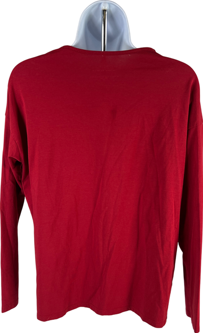 J.Jill Women’s Red Luxe Supima Long Sleeve T-Shirt - XS image 2