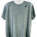 adidas Men's Blue Heathered Short Sleeve Athletic T-Shirt - 2XL