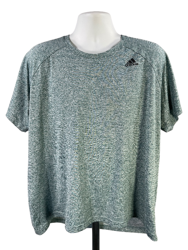 adidas Men's Blue Heathered Short Sleeve Athletic T-Shirt - 2XL