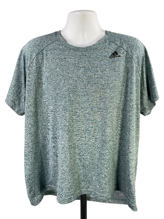 adidas Men's Blue Heathered Short Sleeve Athletic T-Shirt - 2XL