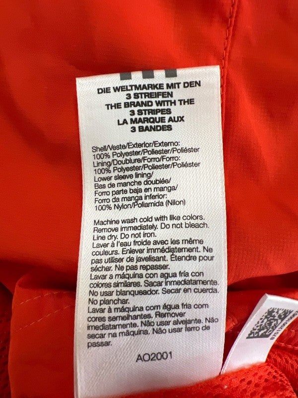 adidas Men's Orange Mesh Lined Long Sleeve Windbreaker Jacket - 2XL image 4