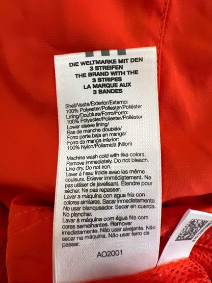 adidas Men's Orange Mesh Lined Long Sleeve Windbreaker Jacket - 2XL image 4