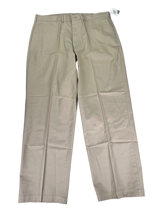 Lands End Men's Beige/Khaki Straight Leg Dress Pants - 38x29