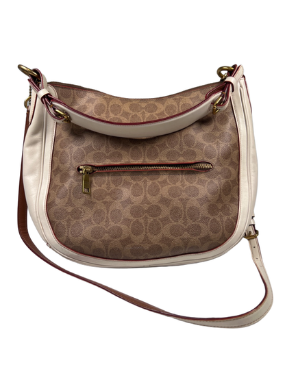 Coach Women's Brown/Ivory Coated Canvas Sutton Hobo Shoulder Bag Purse image 2