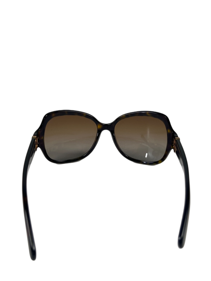 Tory Burch Women's Black Tortoise Frame Gold Logo Sunglasses W/ Case image 5