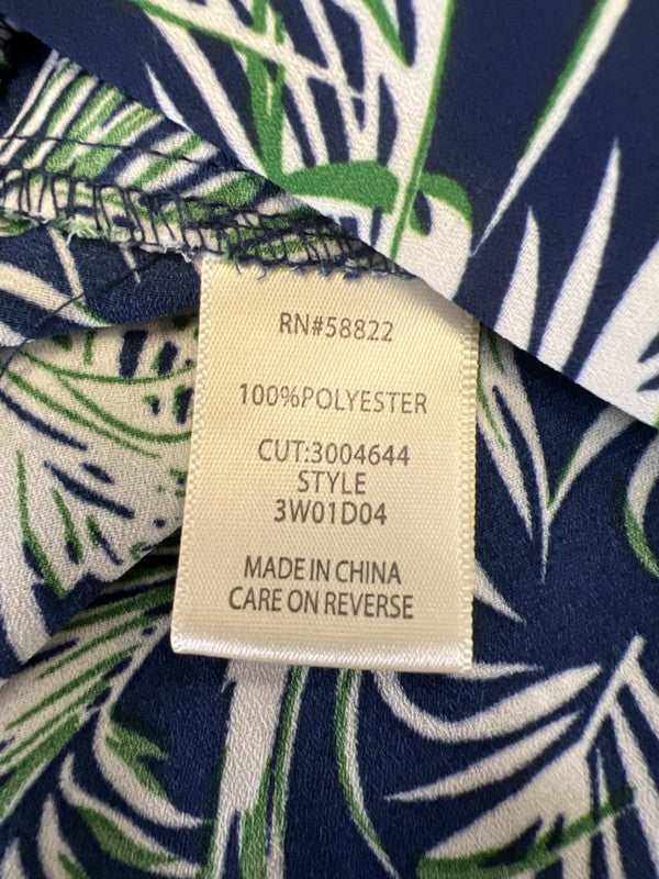 Max Studio Women's Blue/Green Leaf Print Sheer Wide Leg Cover Up Pants - Plus 2X image 4