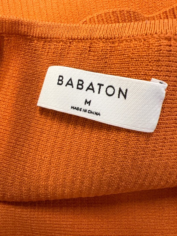 Babaton Women's Orange Ribbed Crop Tank Top - M image 3