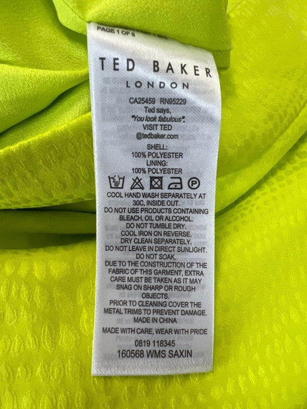 Ted Baker Women's Bright Green Side Slit Column Slip Midi Skirt - 3 image 4