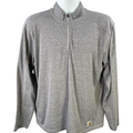 Carhartt Men's Gray 1/4 Zip Relaxed Fit Long Sleeve Pullover Shirt - L
