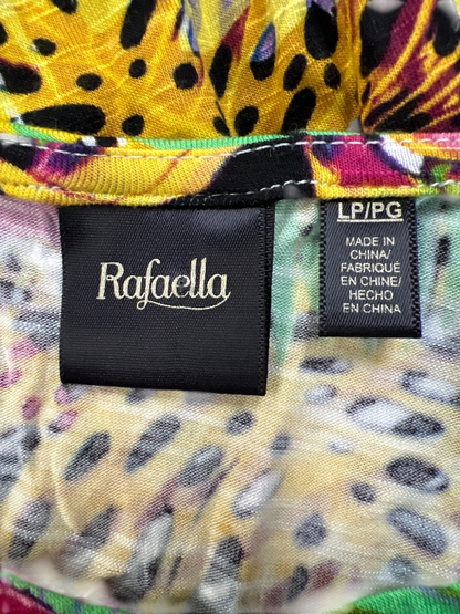 Rafaella Women's Multicolor Short Cold Shoulder Sleeve T-Shirt - L Petite image 3