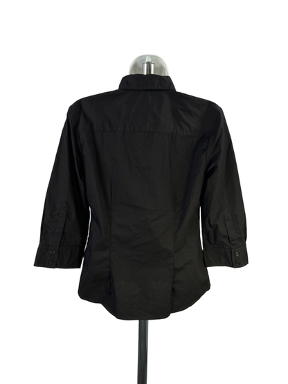 Gap Women's Black Stretch 3/4 Sleeve Button Up Shirt - S image 2
