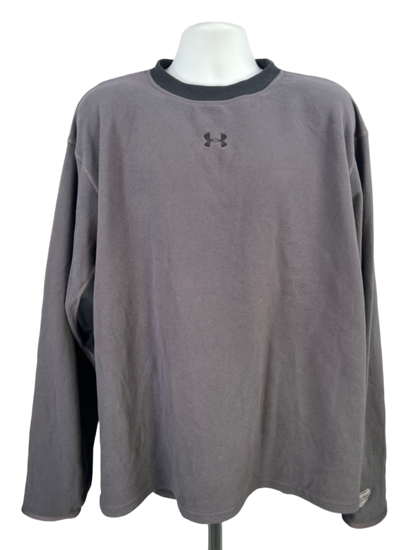 Under Armour Men's Gray/Black Fleece Logo Pullover Sweatshirt - XXL