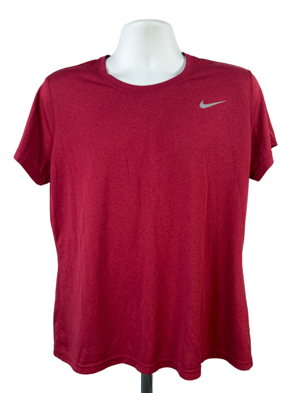 Nike Men's Burgundy Dri-Fit Short Sleeve Athletic Tee Shirt - XL