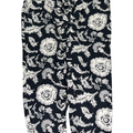 Calligraphie Women's Black Floral Linen Stretch Cropped Pants - Plus 2X