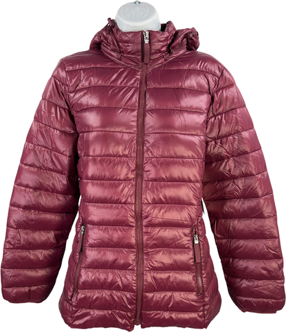 St.Johns Bay Women’s Burgundy Red Water Resistant Puffer Coat - S