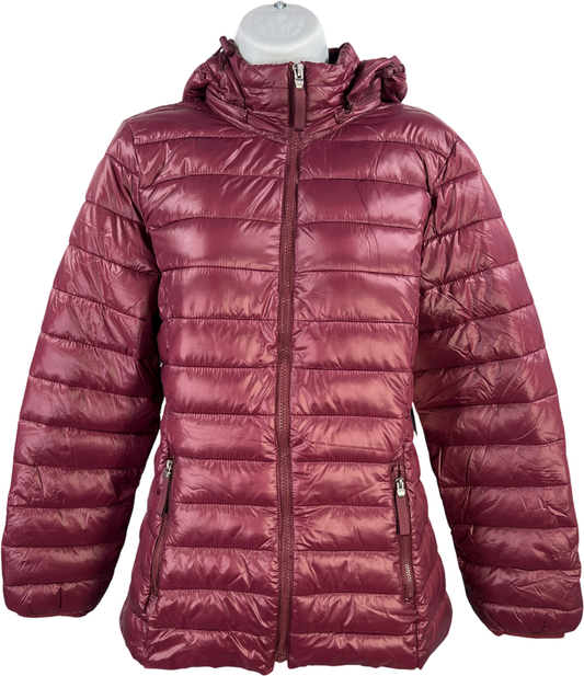St.Johns Bay Women’s Burgundy Red Water Resistant Puffer Coat - S
