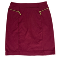 Michael Kors Women's Burgundy Zipper Detail Pencil Skirt - 6