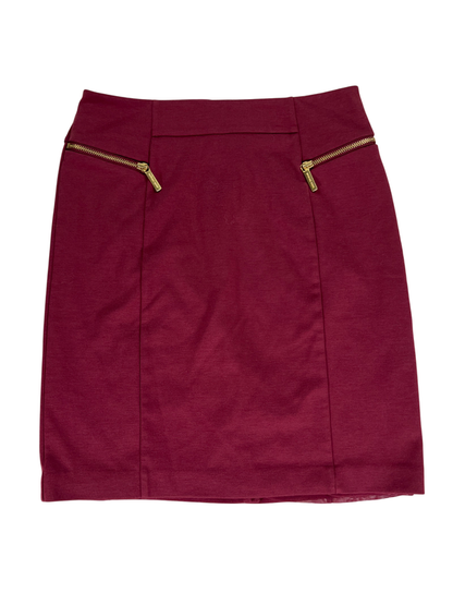 Michael Kors Women's Burgundy Zipper Detail Pencil Skirt - 6
