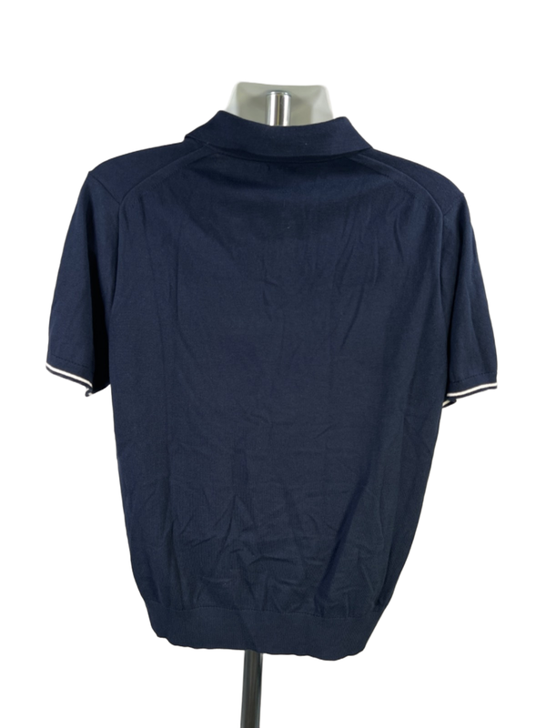 J.Crew Men's Blue Short Sleeve Cotton Polo Shirt - L image 2