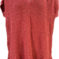 J.Jill Women’s Red/Pink Open Knit Short Sleeve V-Neck Sweater - S