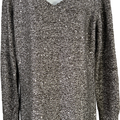 White House Black Market Women’s Black Long Sleeve Sequin Tunic Sweater - S