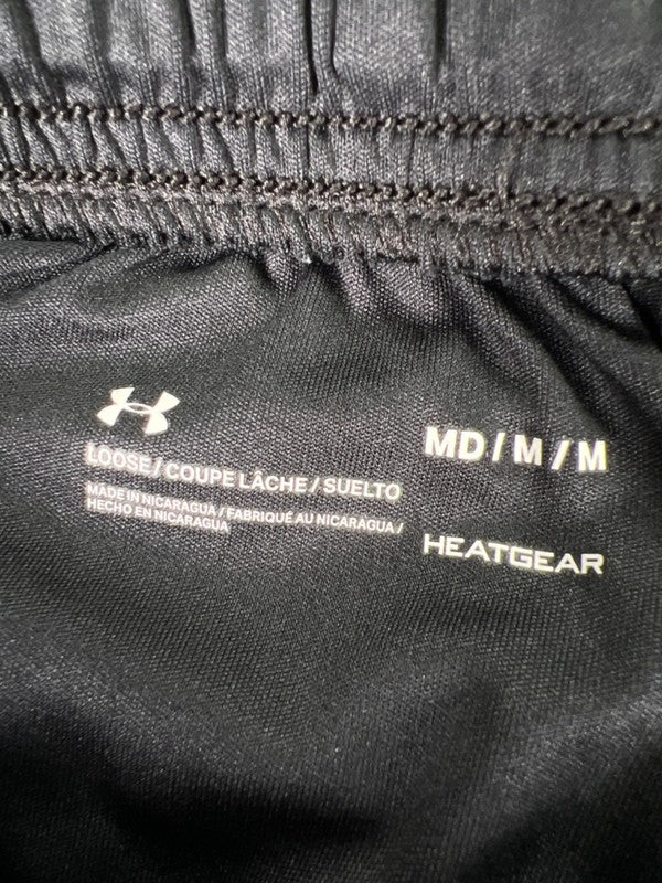 Under Armour Men's Black Heatgear Loose Tech Logo Graphic Athletic Shorts - M image 3
