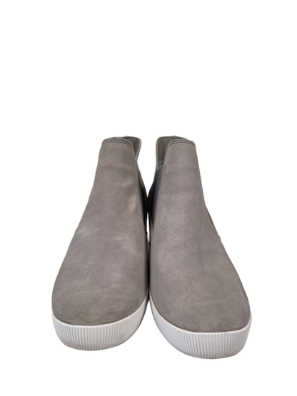 Sorel Women's Gray Leather Out N About II Slip On Wedge Ankle Booties - 9 image 2