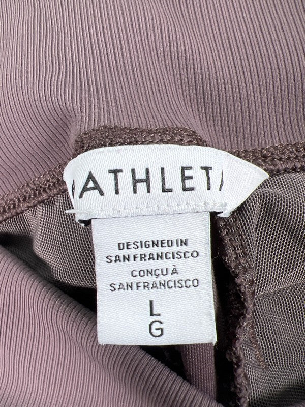 Athleta Women's Purple/Mauve Venice High Rise Track Stripe Wide Leg Pants - L image 3