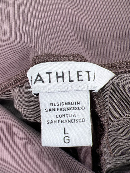Athleta Women's Purple/Mauve Venice High Rise Track Stripe Wide Leg Pants - L image 3