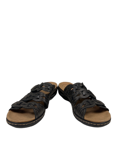 Clarks Collection Women's Black Leisa Faye Strappy Hook-And-Loop Sandals - 9 image 6