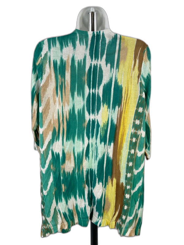 Chico's Women's Multicolor Semi Sheer 3/4 Sleeve Cardigan Top - 1/US M image 2
