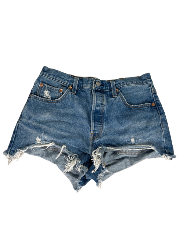 Levi's Women's Light Wash 501 Button Fly Cutoff Denim Jean Shorts - 29