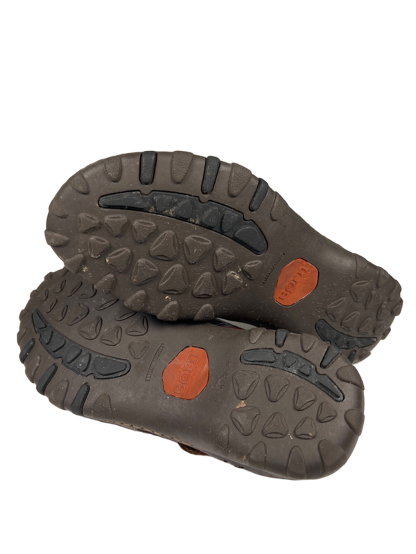 Born Men's Brown Leather Woven Slingback Fisherman Sandals - 11/45 image 8