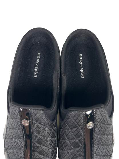 Easy Spirit Women's Black Traveltime Quilted Patent Slip On Clogs - 10 image 3