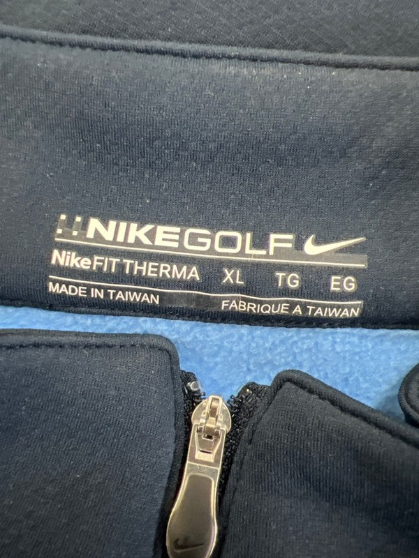 Nike Men's Blue Therma Quarter Zip Pullover Golf Jacket - XL image 3