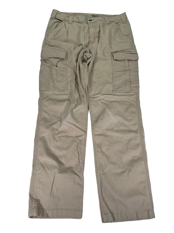 Carhartt Men's Tan Relaxed Fit Cargo Work Pants - 34x32