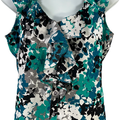 Banana Republic Women’s Blue Ruffle Front Button Up Sleeveless Blouse - S