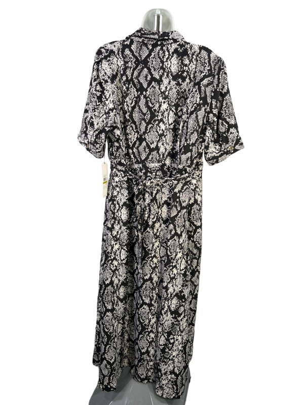Calvin Klein Women's Black/White Snakeskin Marjo Wrap Maxi Dress - 14 image 2